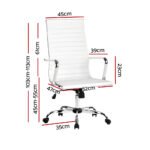 Artiss Office Chair Conference Chairs PU Leather High Back White - Image 2