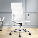 Artiss Office Chair Conference Chairs PU Leather High Back White - Image 7