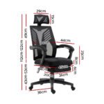 Artiss Mesh Office Chair Recliner Black - Image 2