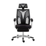 Artiss Mesh Office Chair Recliner Black White - Image 3