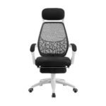 Artiss Mesh Office Chair Recliner Black White - Image 3