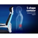 Artiss Mesh Office Chair Recliner Black White - Image 5