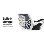 Artiss Mesh Office Chair Recliner Black White - Image 6