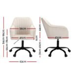 Artiss Office Chair Velvet Seat Cream - Image 2