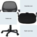Artiss 2x Mesh Office Chair Computer Gaming Desk Chairs Work Study Mid Back Black - Image 6