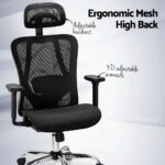 Artiss Ergonomic Office Chair Recline Black - Image 4