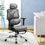 Artiss Ergonomic Office Chair Footrest Grey - Image 7