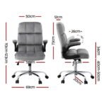 Artiss Office Chair Velvet Seat Racing Gaming Computer Desk Chairs Armrest Grey - Image 2