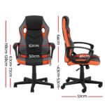 Artiss Gaming Office Chair Computer Executive Racing Chairs High Back Orange - Image 2