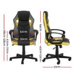 Artiss Gaming Office Chair Computer Executive Racing Chairs High Back Yellow - Image 2