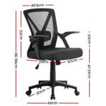 Artiss Mesh Office Chair Mid Back Black - Image 2