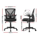 Artiss 2x Mesh Office Chair Mid Back Black - Image 2