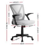 Artiss Mesh Office Chair Mid Back Grey - Image 2