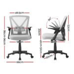 Artiss 2x Mesh Office Chair Mid Back Grey - Image 2
