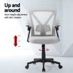 Artiss 2x Mesh Office Chair Mid Back Grey - Image 4