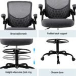 Artiss Office Chair Drafting Chairs Stool Computer Desk Studios Mesh Grey - Image 6