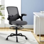 Artiss Office Chair Drafting Chairs Stool Computer Desk Studios Mesh Grey - Image 7