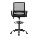 Artiss Office Chair Drafting Chairs Stool Computer Desk Studios Mesh Black - Image 3