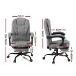Artiss Office Chair Executive Fabric Seat Racing Computer Desk Chairs Footrest - Image 2