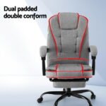 Artiss Office Chair Executive Fabric Seat Racing Computer Desk Chairs Footrest - Image 4