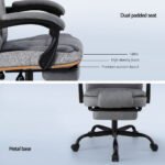 Artiss Office Chair Executive Fabric Seat Racing Computer Desk Chairs Footrest - Image 6