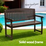 Gardeon Outdoor Garden Bench Wooden 2 Seater Lounge Chair Patio Furniture Brown - Image 4