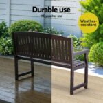 Gardeon Outdoor Garden Bench Wooden 2 Seater Lounge Chair Patio Furniture Brown - Image 6