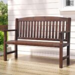 Gardeon Outdoor Garden Bench Wooden 2 Seater Lounge Chair Patio Furniture Brown - Image 7
