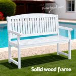 Gardeon Outdoor Garden Bench Wooden 2 Seater Lounge Chair Patio Furniture White - Image 4