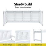 Gardeon Outdoor Garden Bench Wooden 2 Seater Lounge Chair Patio Furniture White - Image 5