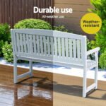 Gardeon Outdoor Garden Bench Wooden 2 Seater Lounge Chair Patio Furniture White - Image 6