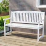 Gardeon Outdoor Garden Bench Wooden 2 Seater Lounge Chair Patio Furniture White - Image 7