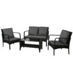 Gardeon Outdoor Sofa Set Lounge Setting Wicker Table and Chairs Garden Patio Furniture - Image 7