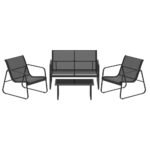 Gardeon Outdoor Sofa Set Lounge Setting Textilene Table and Chairs Garden Patio Furniture - Image 3