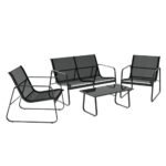 Gardeon Outdoor Sofa Set Lounge Setting Textilene Table and Chairs Garden Patio Furniture - Image 7