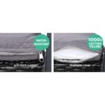 Gardeon 4 PCS Outdoor Sofa Set Rattan Furniture Glass Top Table Chairs Black - Image 6