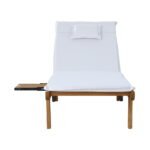 Gardeon 2x Sun Lounge Wooden Lounger Outdoor Furniture Day Bed Wheel Patio White - Image 3