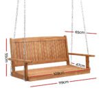 Gardeon Porch Swing Chair With Chain Outdoor Furniture Wooden Bench 2 Seater - Image 2