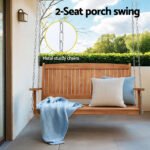 Gardeon Porch Swing Chair With Chain Outdoor Furniture Wooden Bench 2 Seater - Image 4