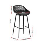 Gardeon 2x Outdoor Bar Stools Plastic Black - Image 2