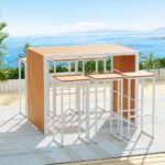 Gardeon 7-Piece Outdoor Bar Set Table Chairs Patio Bistro Set 6 Seater - Image 7