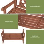 Gardeon Outdoor Garden Bench Wooden Chair 2 Seat Patio Furniture Lounge Natural - Image 5