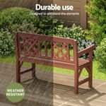 Gardeon Outdoor Garden Bench Wooden Chair 2 Seat Patio Furniture Lounge Natural - Image 6