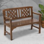Gardeon Outdoor Garden Bench Wooden Chair 2 Seat Patio Furniture Lounge Natural - Image 7