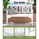 Gardeon Outdoor Garden Bench Wooden Chair 2 Seat Patio Furniture Lounge White - Image 4