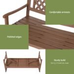 Gardeon Outdoor Garden Bench Wooden Chair 3 Seat Patio Furniture Lounge Natural - Image 5
