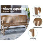 Gardeon 5FT Outdoor Garden Bench Wooden 3 Seat Chair Patio Furniture Natural - Image 4