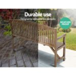 Gardeon 5FT Outdoor Garden Bench Wooden 3 Seat Chair Patio Furniture Natural - Image 7