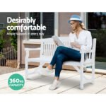 Gardeon 5FT Outdoor Garden Bench Wooden 3 Seat Chair Patio Furniture White - Image 5