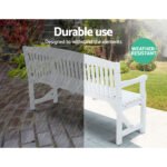 Gardeon 5FT Outdoor Garden Bench Wooden 3 Seat Chair Patio Furniture White - Image 6